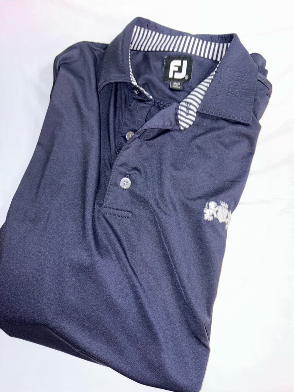 FootJoy Navy Polo with Contrast Striped Collar